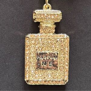 Sparkling Gold Perfume Bottle Keychain